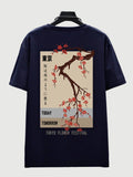 Camiseta hombre algodón estampada transpirable elástica verano casual cómoda diaria