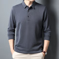 Polo de hombre manga larga liso antiarrugas – estilo casual cómodo para primavera y otoño