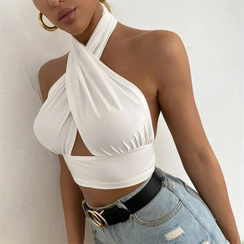 Top corto vintage de pana para mujer – camiseta sin mangas elegante y cómoda para verano