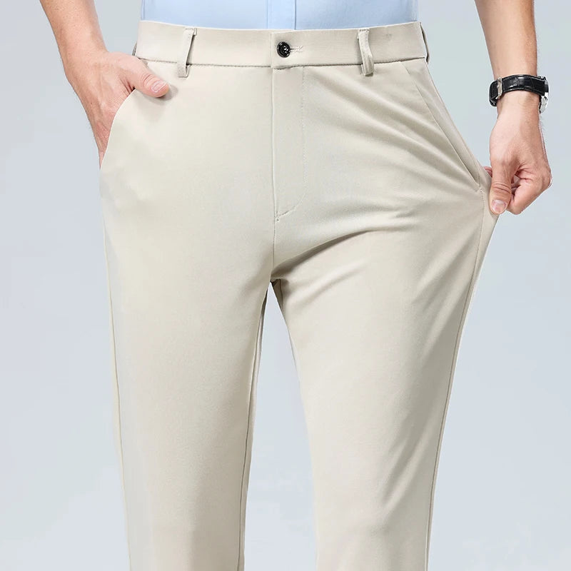 Pantalón de traje de hombre elegante casual slim fit – ideal para negocios primavera y verano