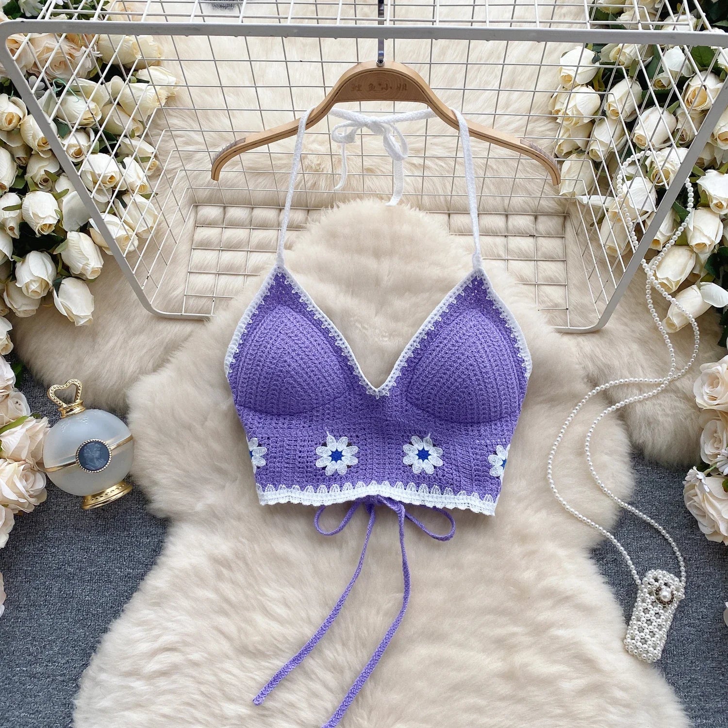 Top floral bordado para mujer – estilo dulce de encaje ideal para verano