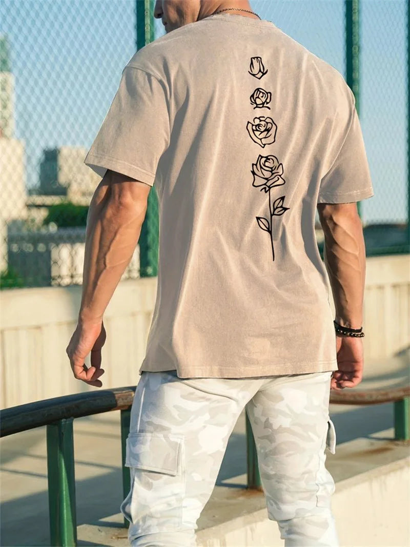 Camiseta de hombre algodón transpirable manga corta – estilo casual para primavera y verano