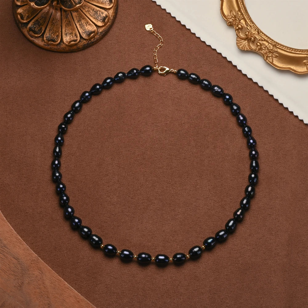Rice-Shape Pearl-Style Strand Necklace