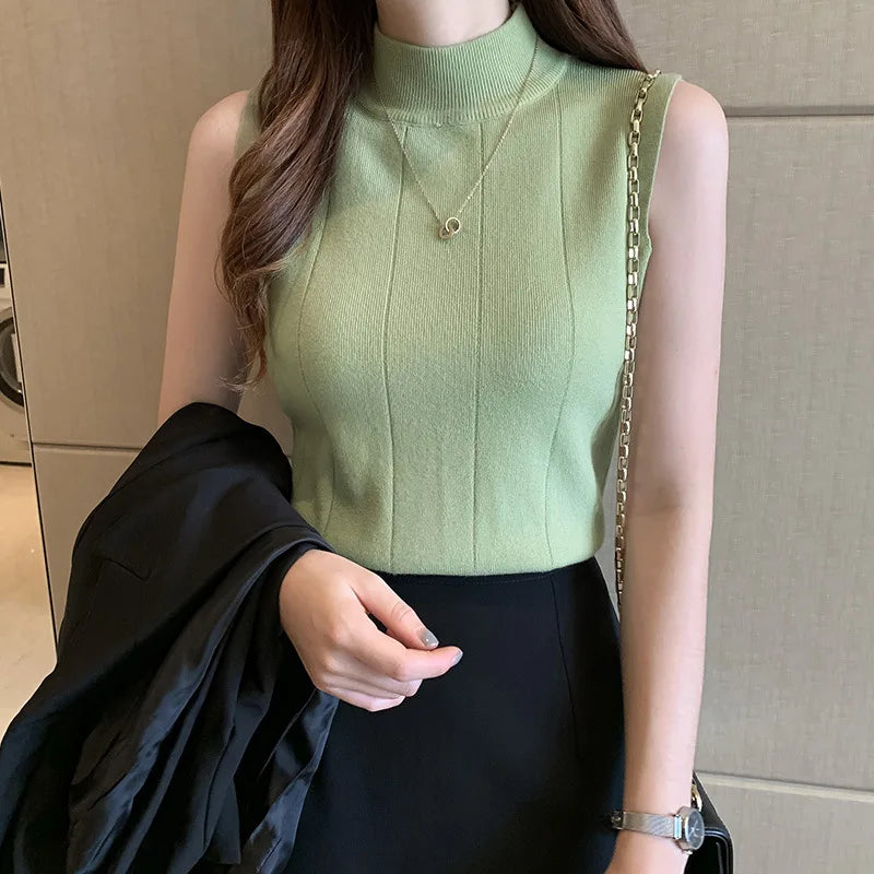 Camiseta sin Mangas de Algodón para Mujer – Estilo Moderno y Versátil