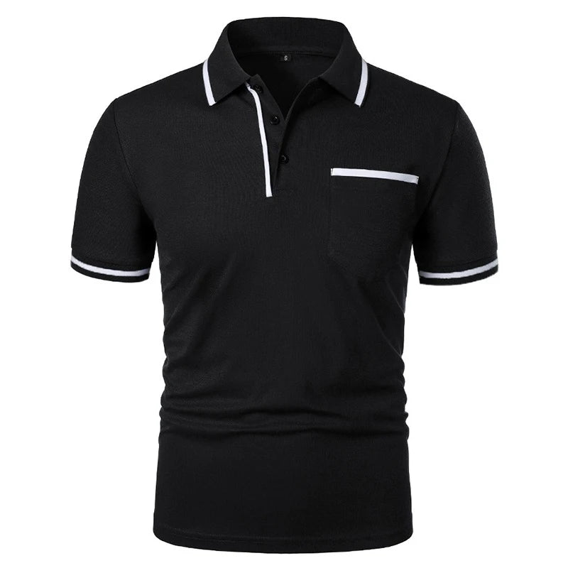 Polo de hombre manga corta elegante casual antiarrugas con botones – verano estilo diario