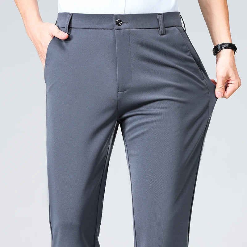 Pantalón de traje de hombre elegante casual slim fit – ideal para negocios primavera y verano