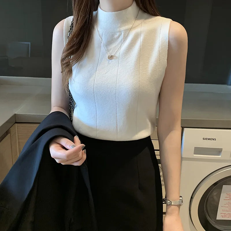 Camiseta sin Mangas de Algodón para Mujer – Estilo Moderno y Versátil