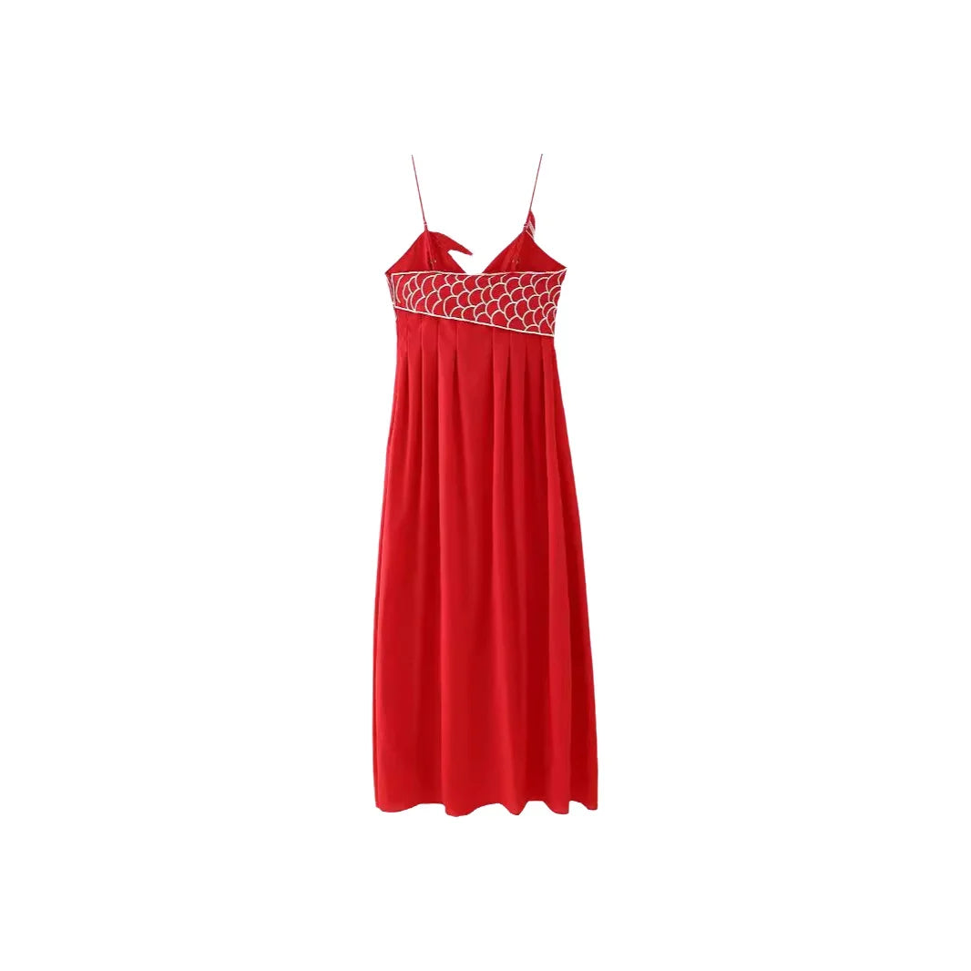 Vestido Largo Bordado Estilo Francés – Elegante, Fresco y Favorecedor de Verano ✨🌿