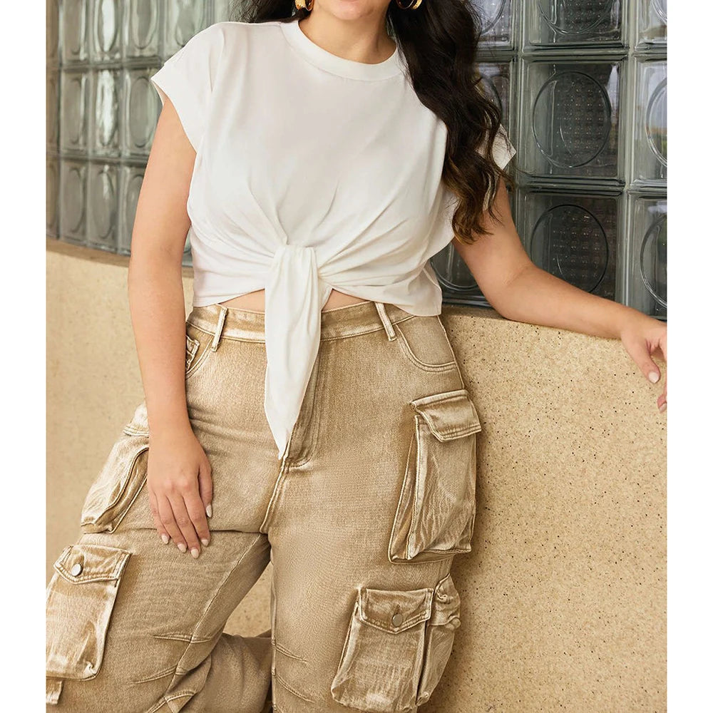 🌸 Camiseta Cakrisyal para Mujer con Lazo – Elegancia Casual para Primavera y Verano