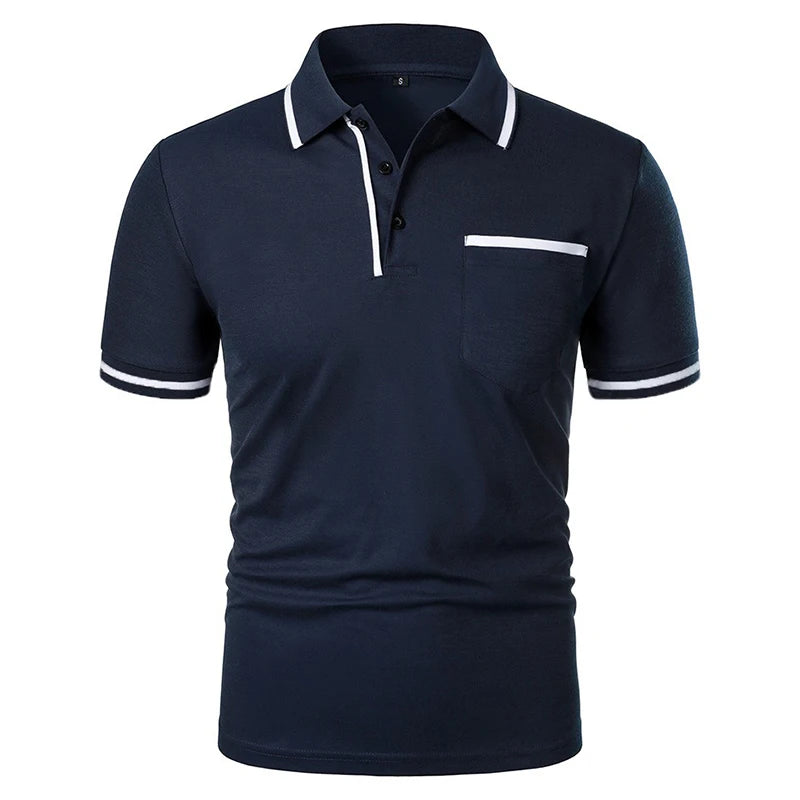 Polo de hombre manga corta elegante casual antiarrugas con botones – verano estilo diario