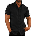 Camisa hombre cuello vuelto verano elegante