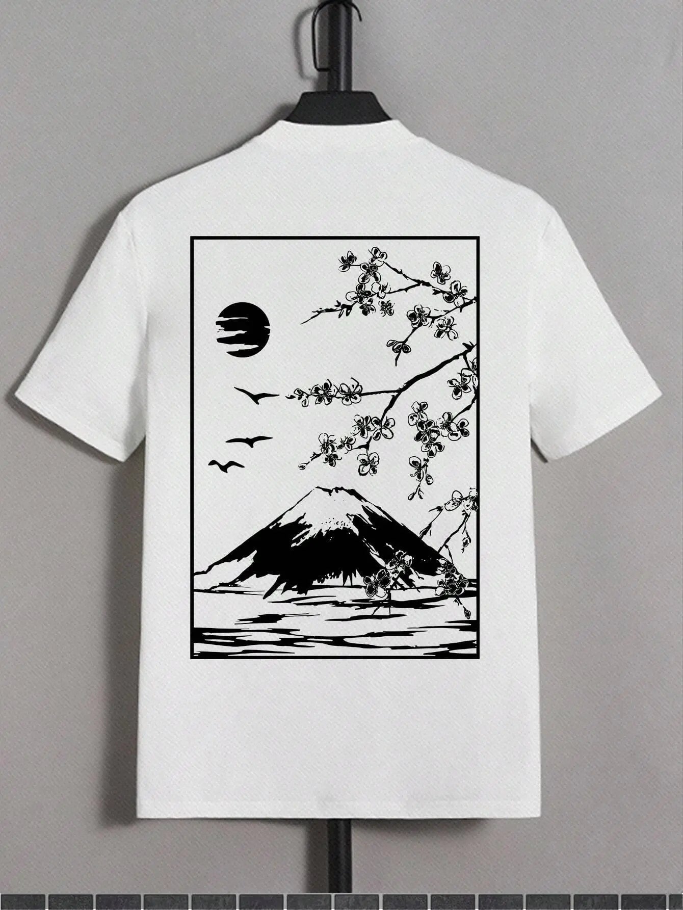 Camiseta de hombre manga corta transpirable elástica estampada verano estilo casual