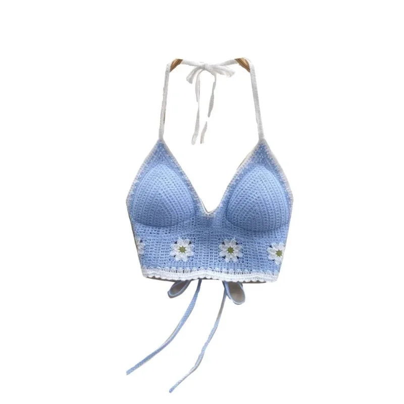 Top floral bordado para mujer – estilo dulce de encaje ideal para verano