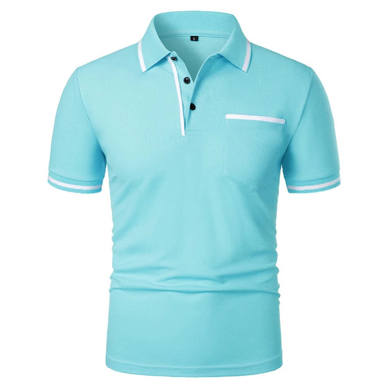 Polo de hombre manga corta elegante casual antiarrugas con botones – verano estilo diario