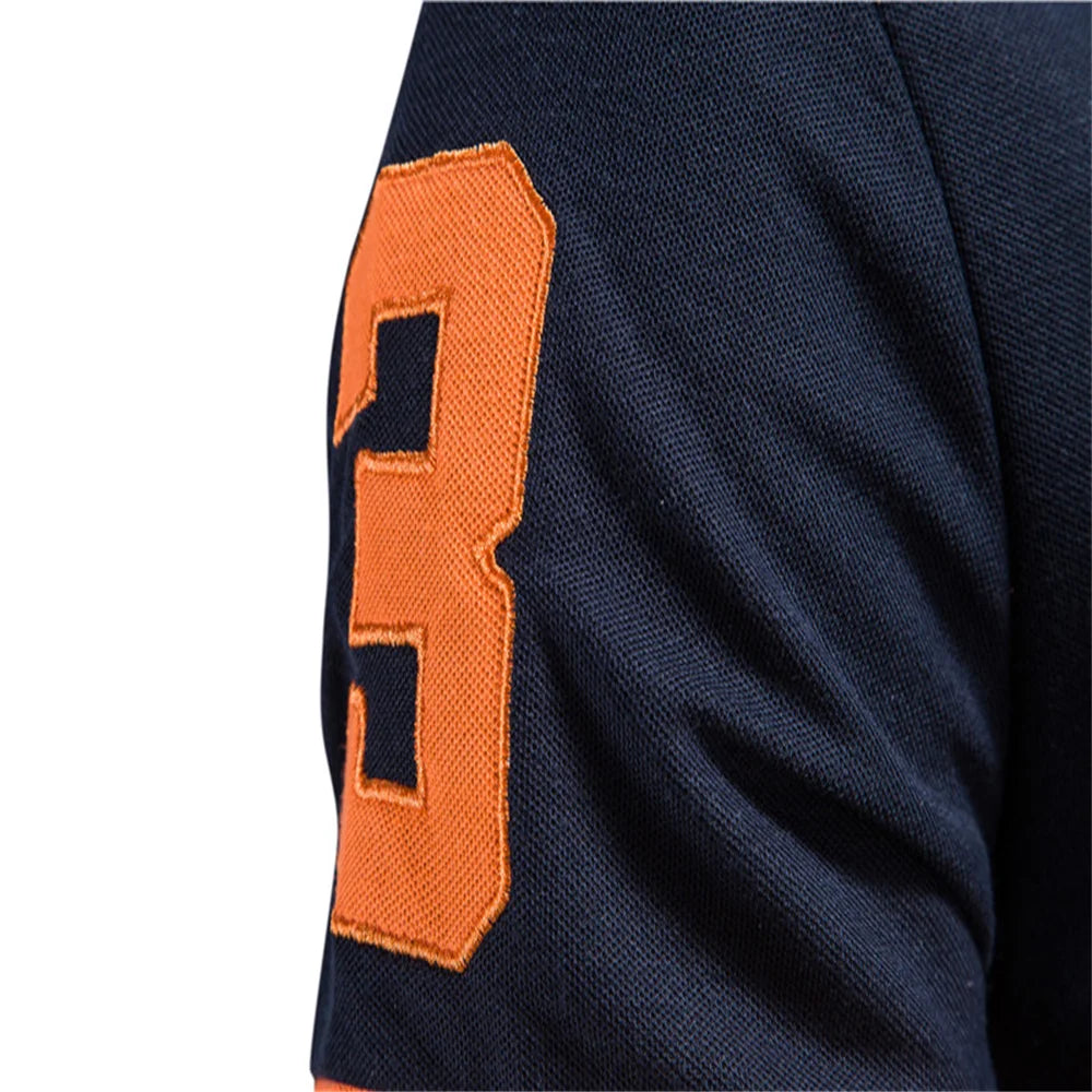 Polo de hombre manga corta bordado en contraste – estilo casual de verano antiencoje