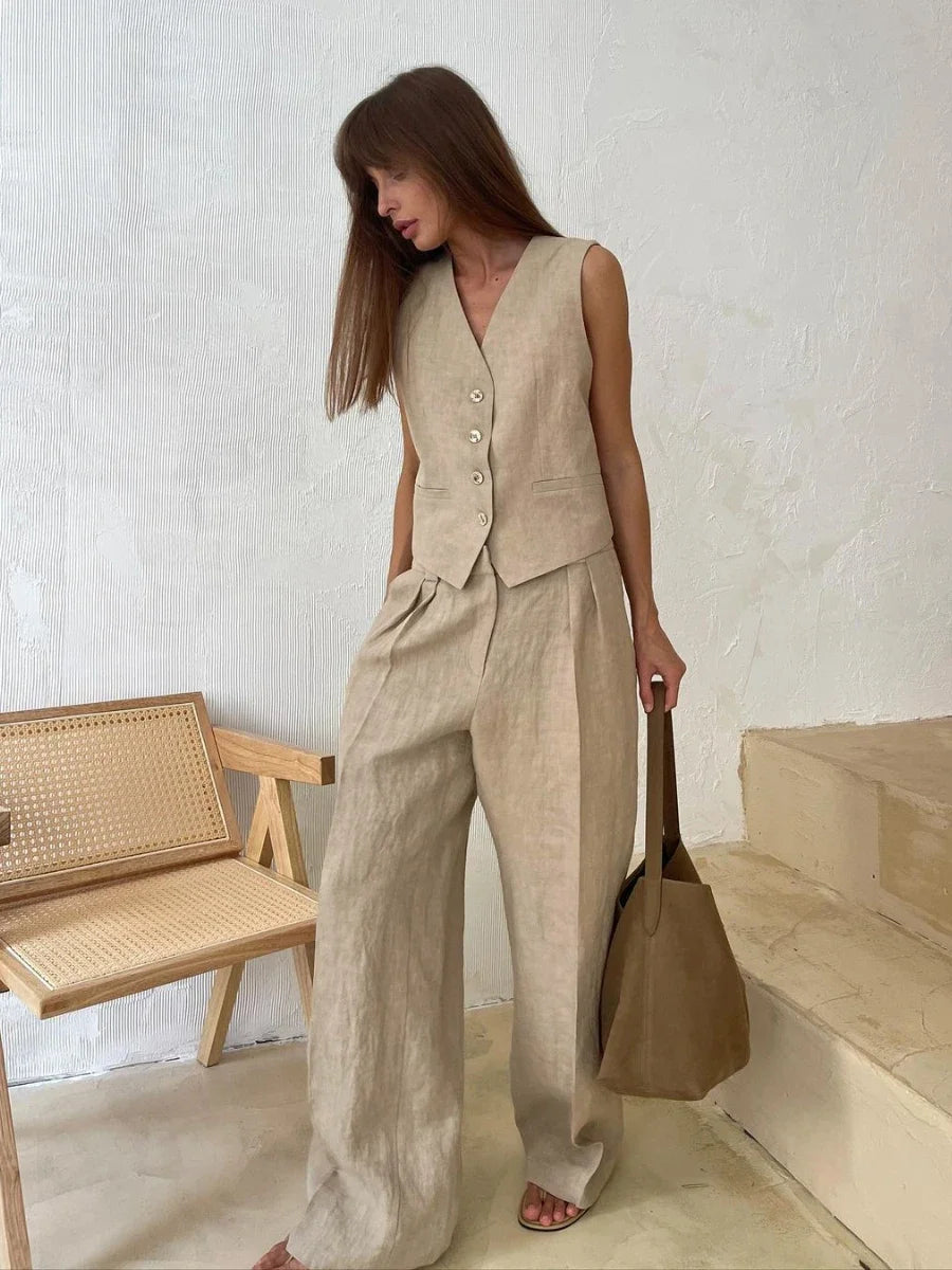 Conjunto Elegante 2 Piezas Wide Leg – Estilo Oficina Casual y Cómodo ✨