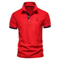 Polo de hombre manga corta bordado en contraste – estilo casual de verano antiencoje