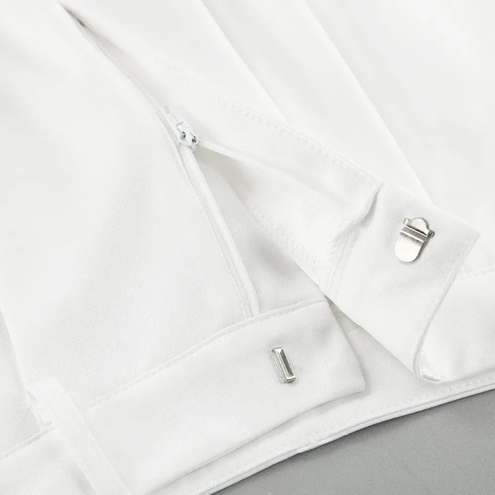 Pantalones anchos lisos sin cinturón