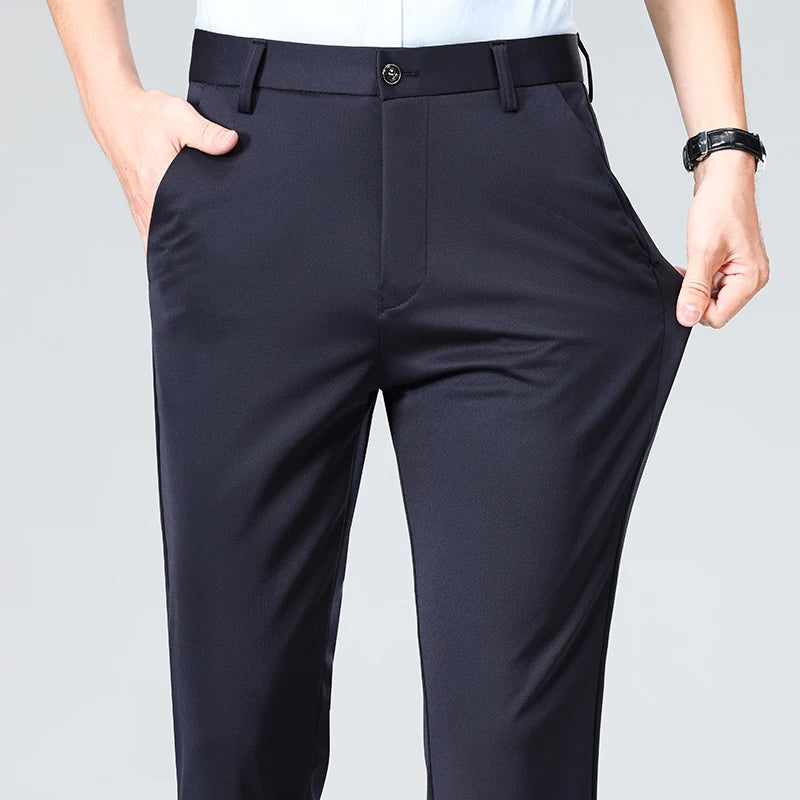 Pantalón de traje de hombre elegante casual slim fit – ideal para negocios primavera y verano