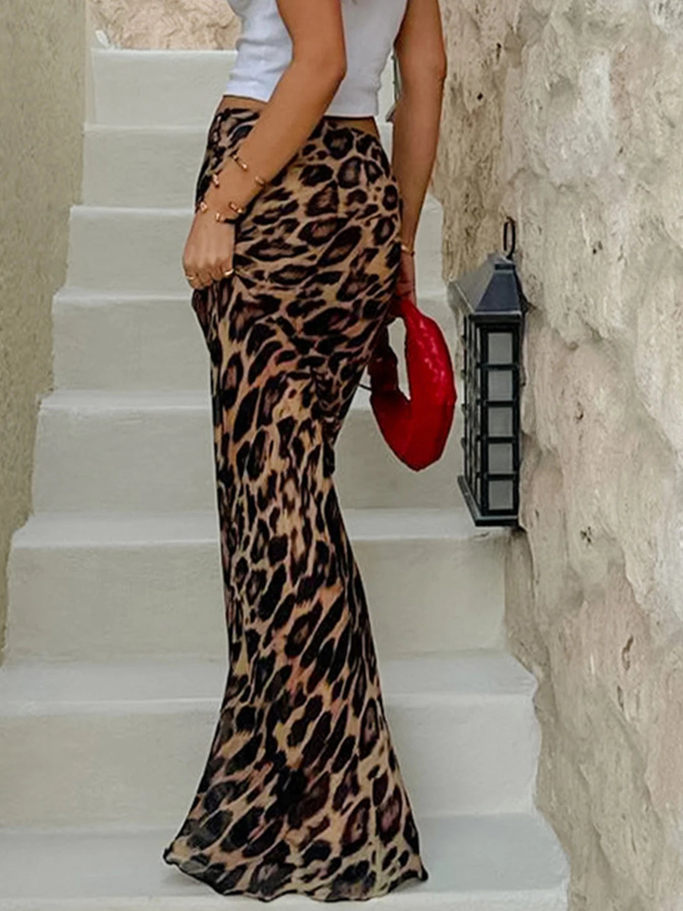 Falda larga Leopardo con Cremallera – Estilo Sexy y Elegante para Playa y Fiesta ✨🔥