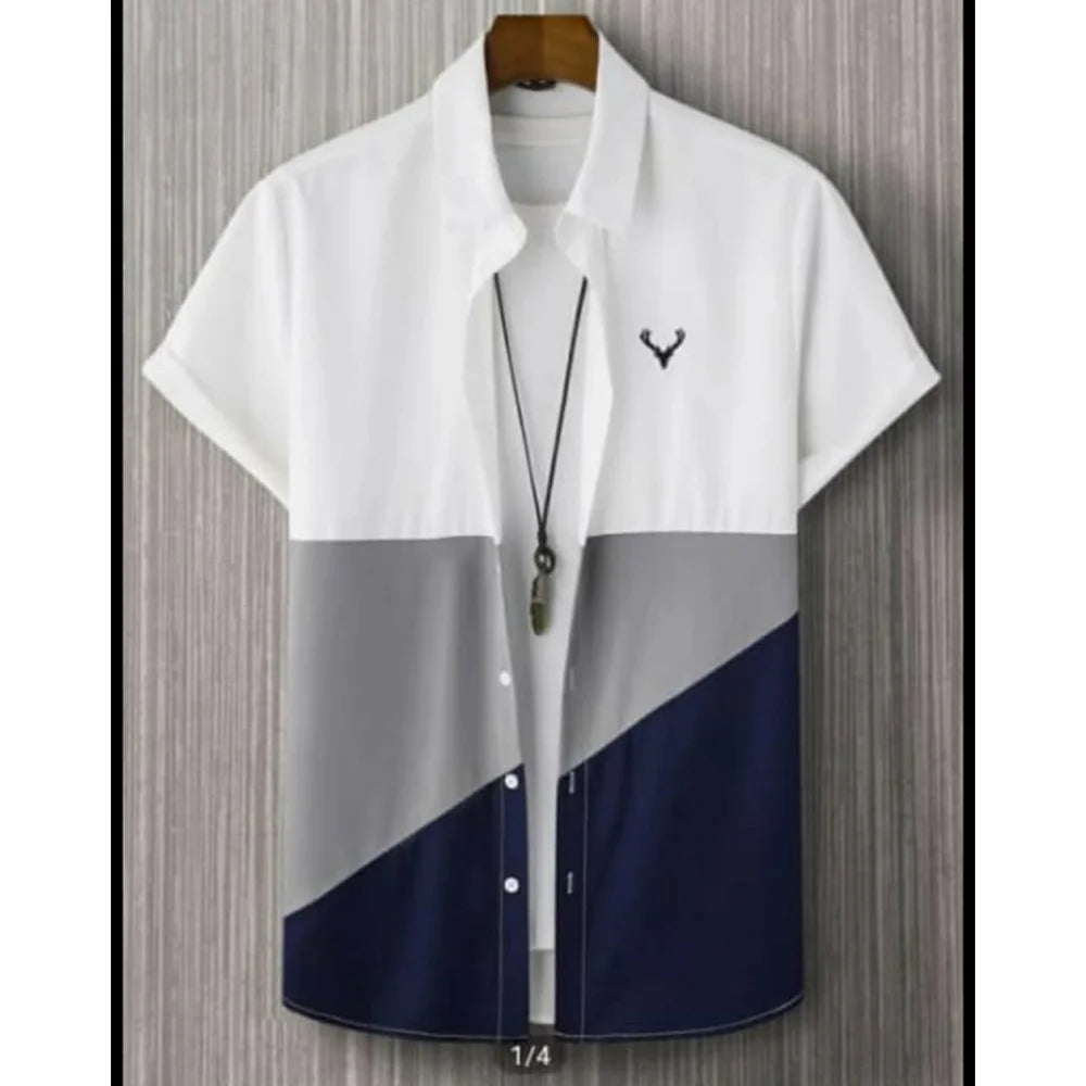 Camisa Informal de Hombre de Pana con Cuello Vuelto – Estilo Verano con Estampado