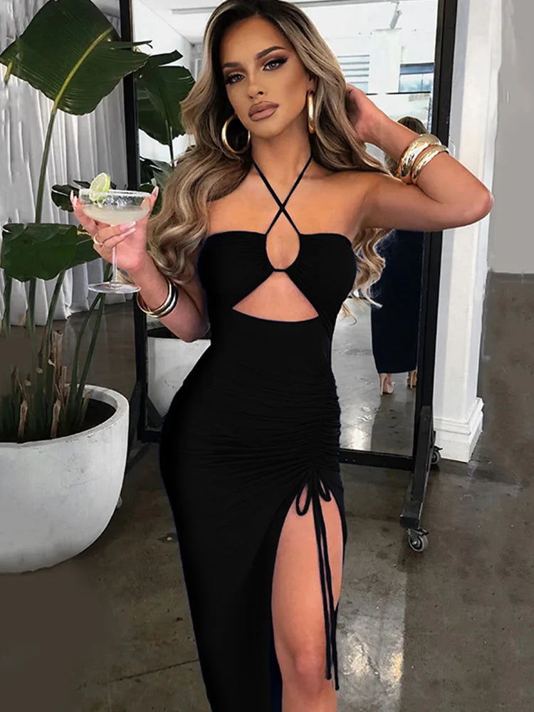 Vestido ajustado de tirantes con escote en V – sexy, elástico y elegante para verano