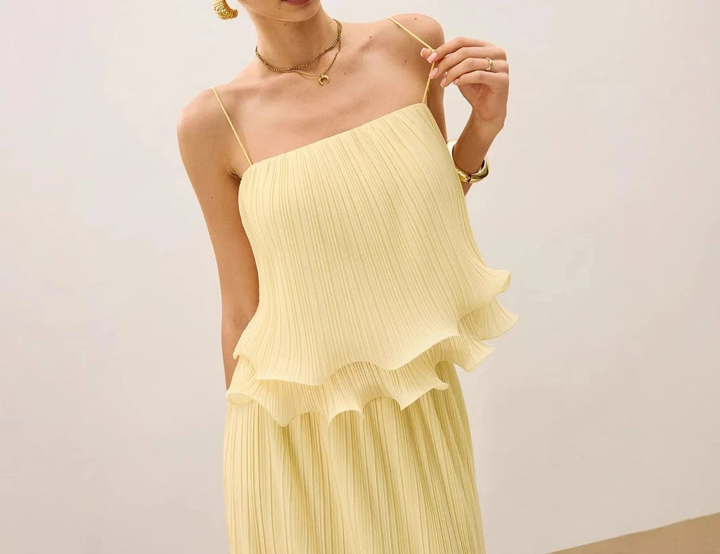 Conjunto 2 Piezas Verano A-Line con Top Cuadrado – Estilo Minimalista y Elegante ✨