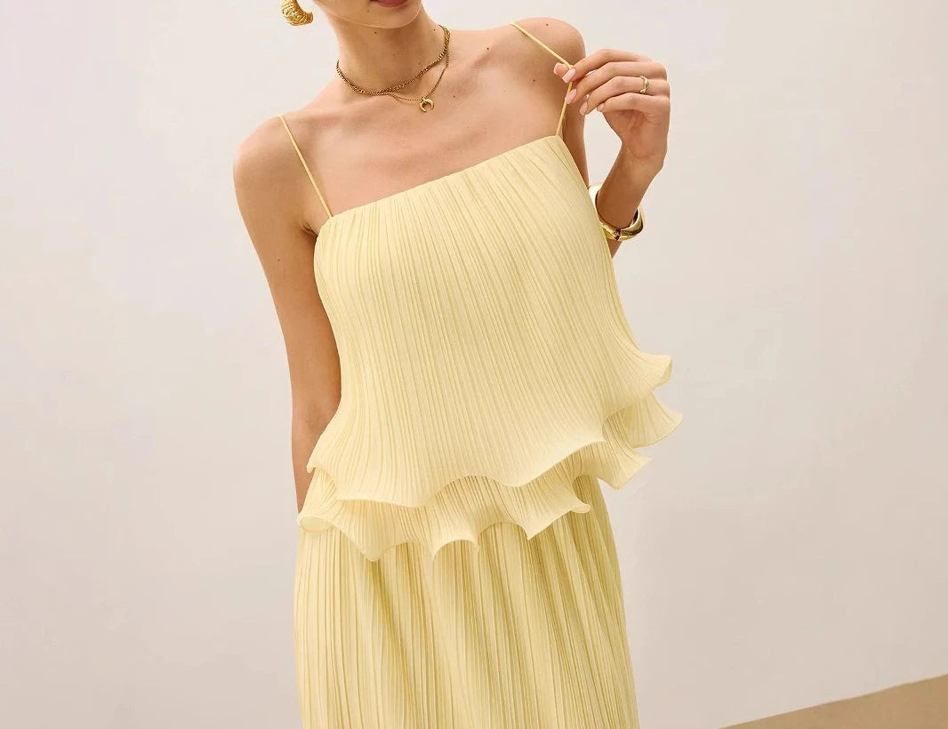 Conjunto 2 Piezas Verano A-Line con Top Cuadrado – Estilo Minimalista y Elegante ✨