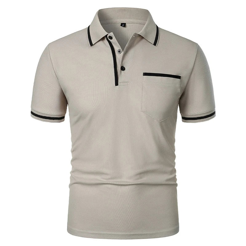 Polo de hombre manga corta elegante casual antiarrugas con botones – verano estilo diario