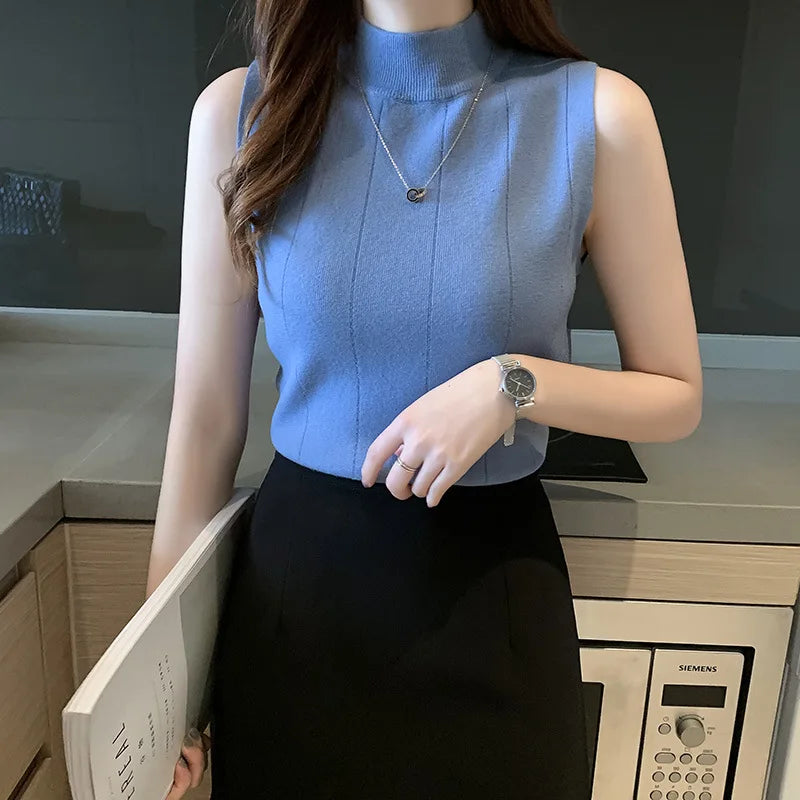 Camiseta sin Mangas de Algodón para Mujer – Estilo Moderno y Versátil