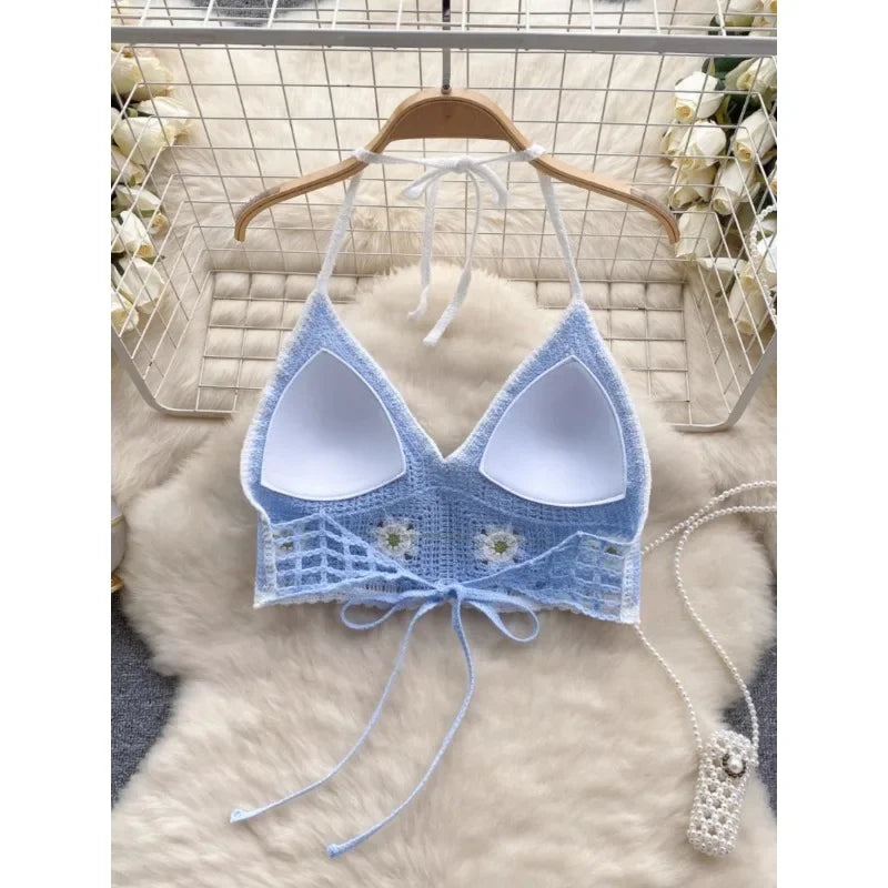 Top floral bordado para mujer – estilo dulce de encaje ideal para verano