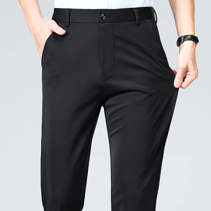 Pantalón de traje de hombre elegante casual slim fit – ideal para negocios primavera y verano