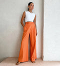 Pantalón Flare de Cintura Elástica con Bolsillos – Estilo Casual y Estilizador ✨