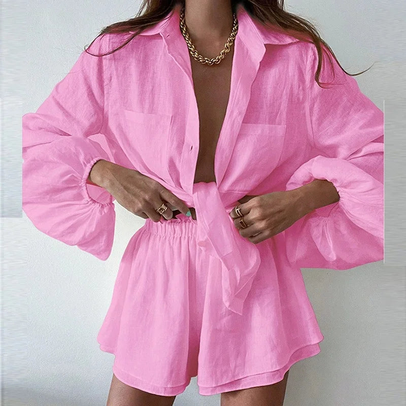 conjunto de pantalones contos de dos piezas con doble forro