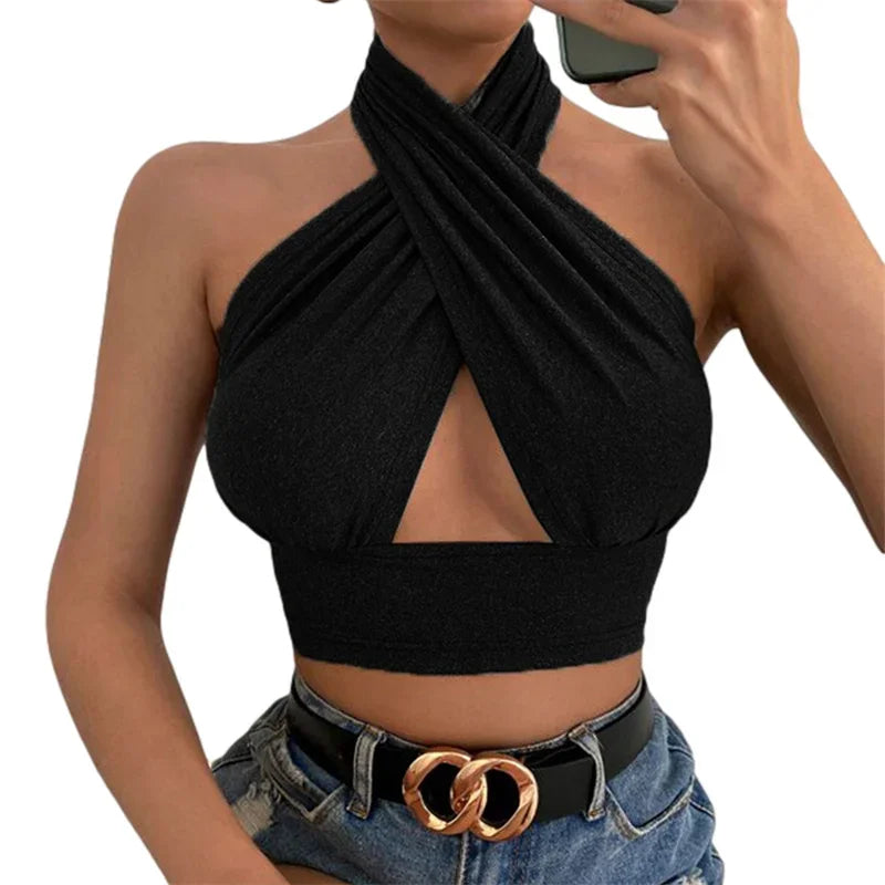 Top corto vintage de pana para mujer – camiseta sin mangas elegante y cómoda para verano