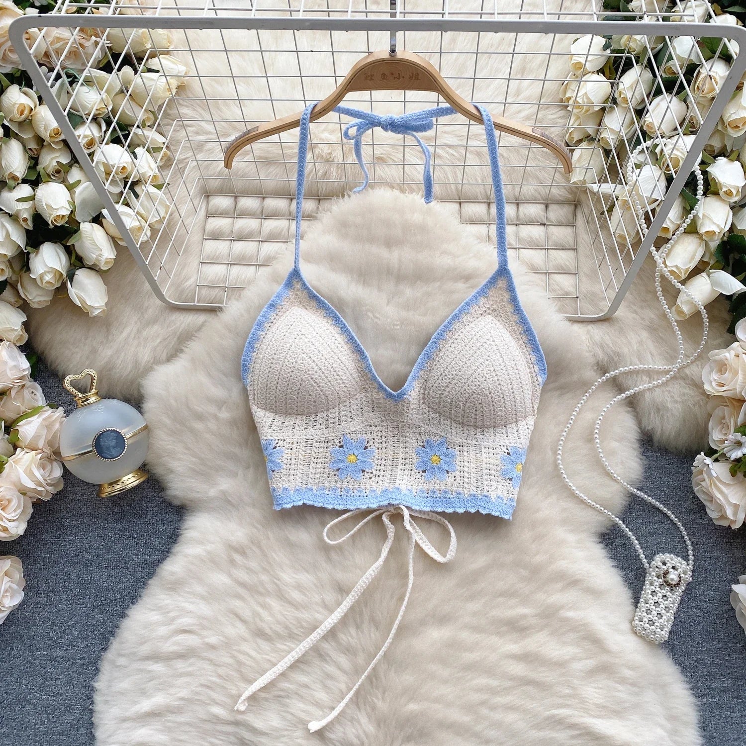 Top floral bordado para mujer – estilo dulce de encaje ideal para verano