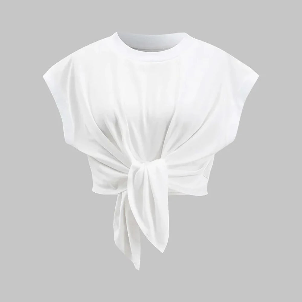 🌸 Camiseta Cakrisyal para Mujer con Lazo – Elegancia Casual para Primavera y Verano