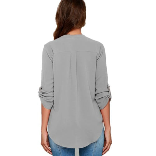 Blusa de Gasa Lisa para Mujer – Estilo Informal Ligero y Elegante