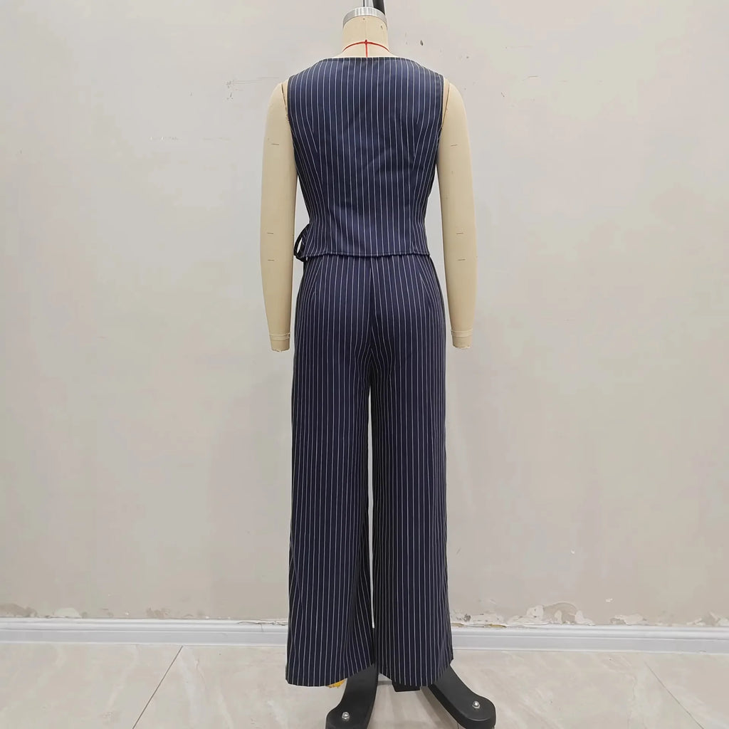 Conjunto 2 Piezas Rayas con Cremallera – Look Elegante, Moderno y Poderoso 🔥
