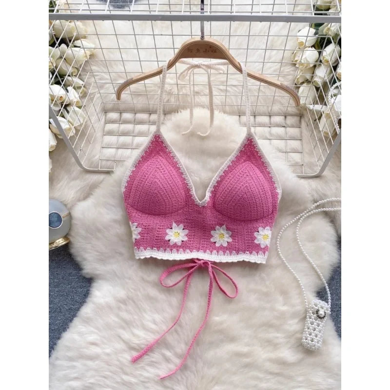 Top floral bordado para mujer – estilo dulce de encaje ideal para verano