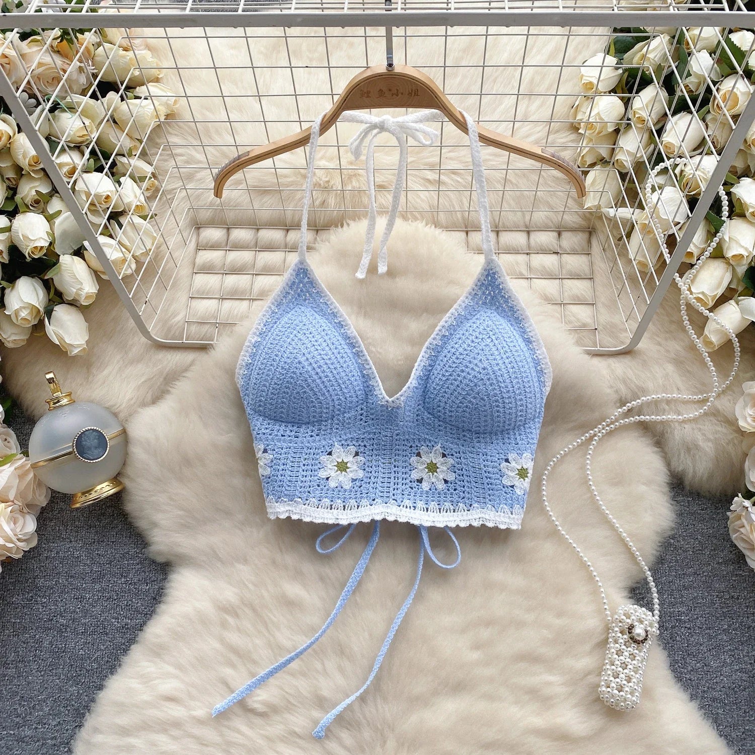 Top floral bordado para mujer – estilo dulce de encaje ideal para verano