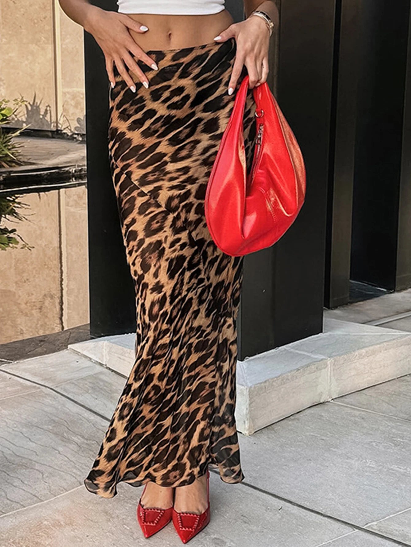Falda larga Leopardo con Cremallera – Estilo Sexy y Elegante para Playa y Fiesta ✨🔥