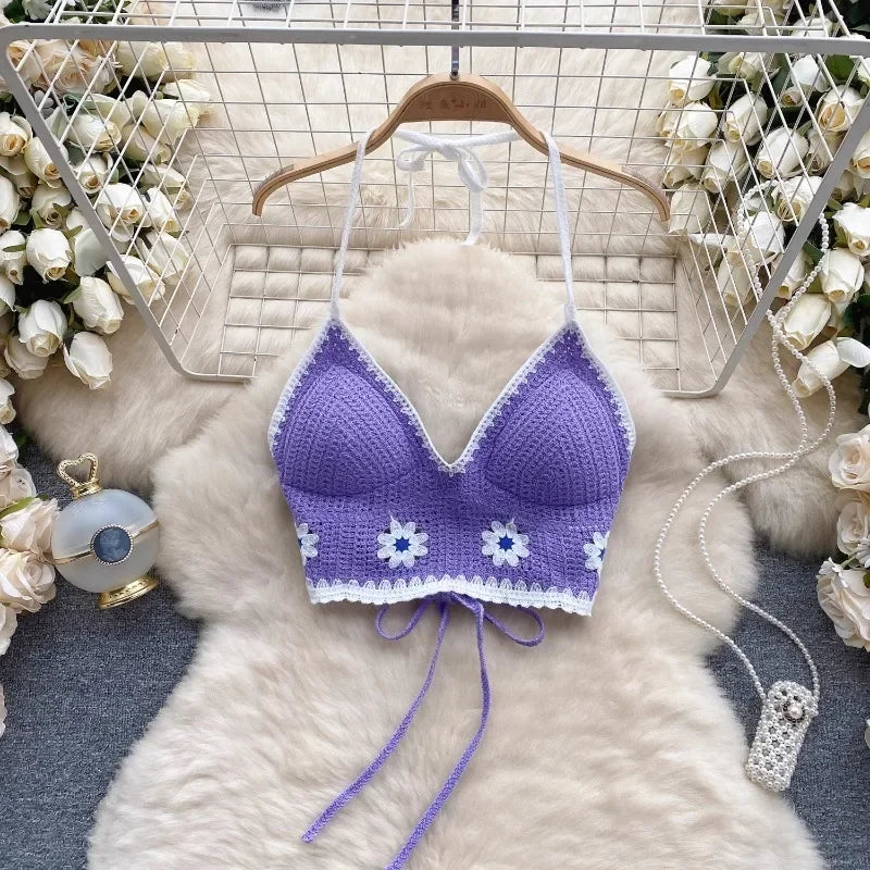 Top floral bordado para mujer – estilo dulce de encaje ideal para verano