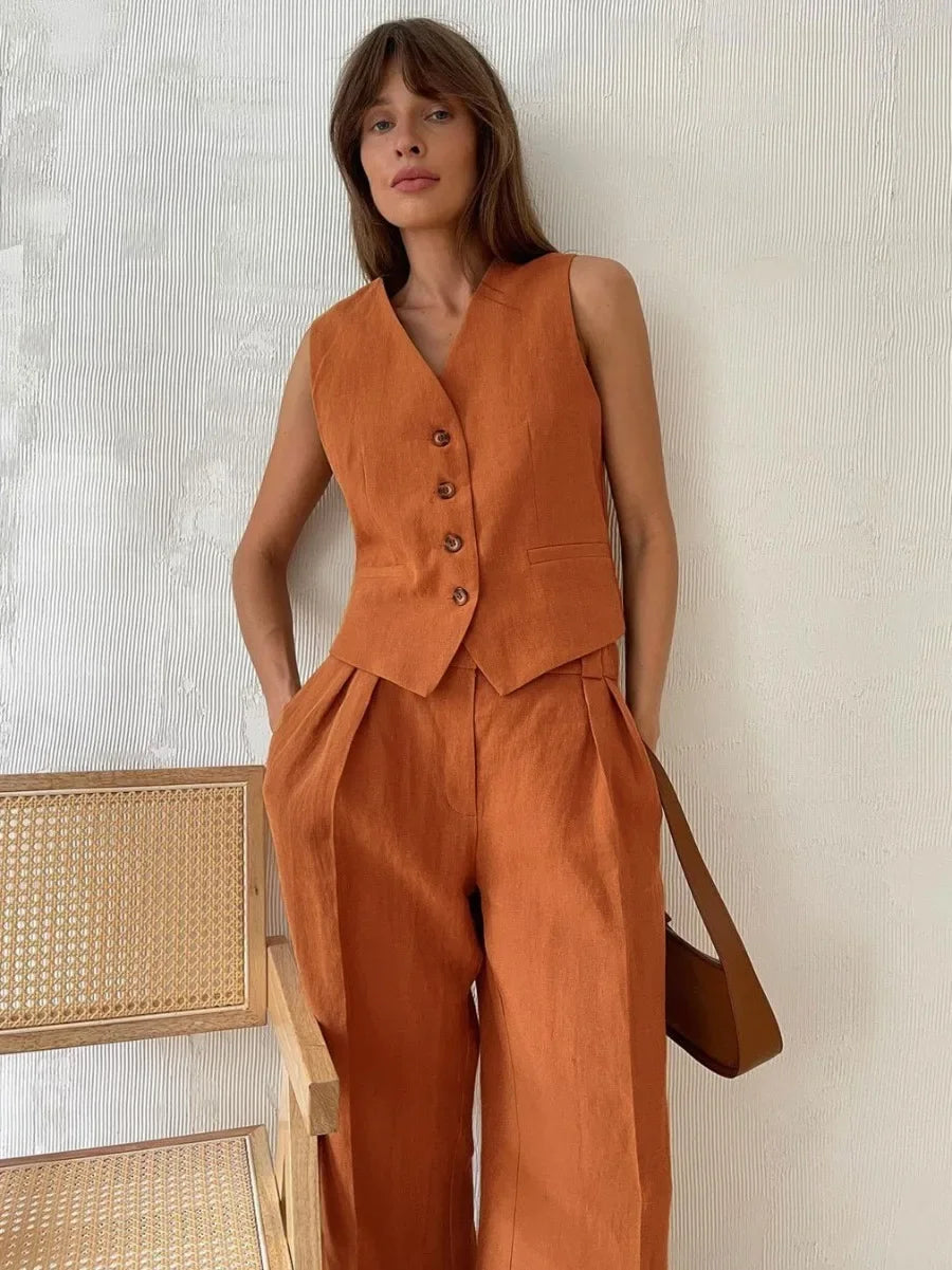 Conjunto Elegante 2 Piezas Wide Leg – Estilo Oficina Casual y Cómodo ✨