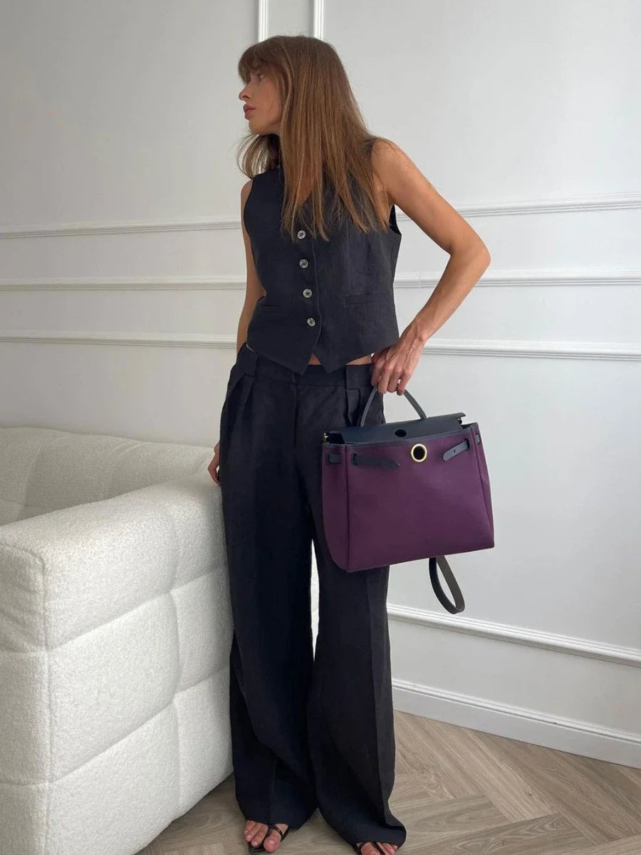 Conjunto Elegante 2 Piezas Wide Leg – Estilo Oficina Casual y Cómodo ✨