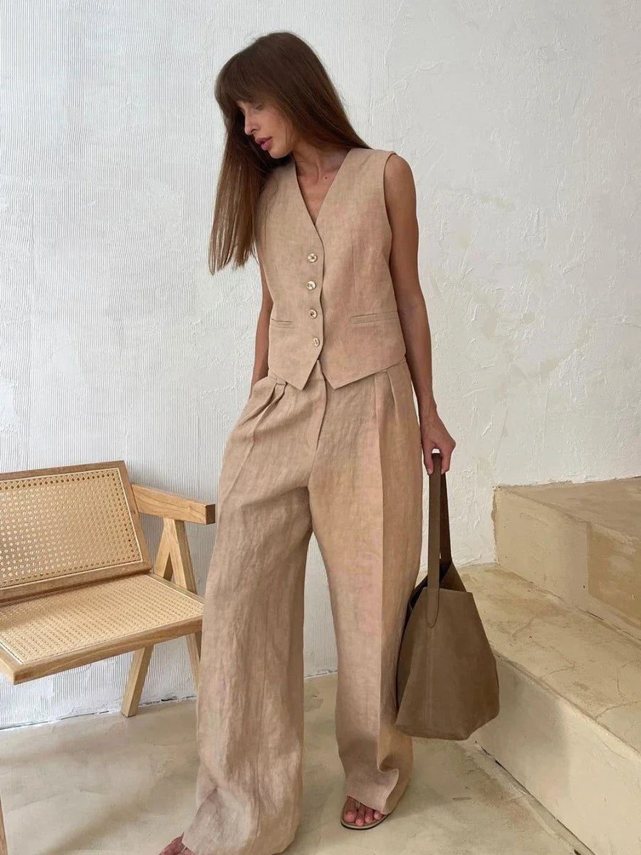 Conjunto Elegante 2 Piezas Wide Leg – Estilo Oficina Casual y Cómodo ✨