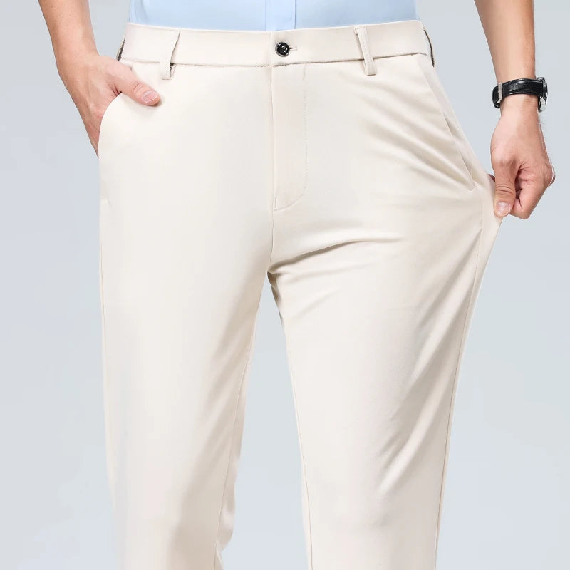Pantalón de traje de hombre elegante casual slim fit – ideal para negocios primavera y verano