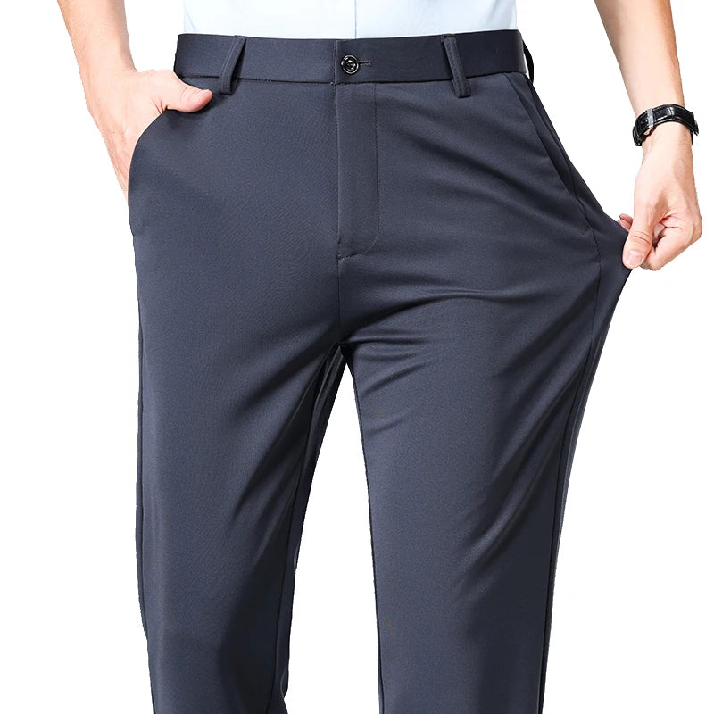 Pantalón de traje de hombre elegante casual slim fit – ideal para negocios primavera y verano