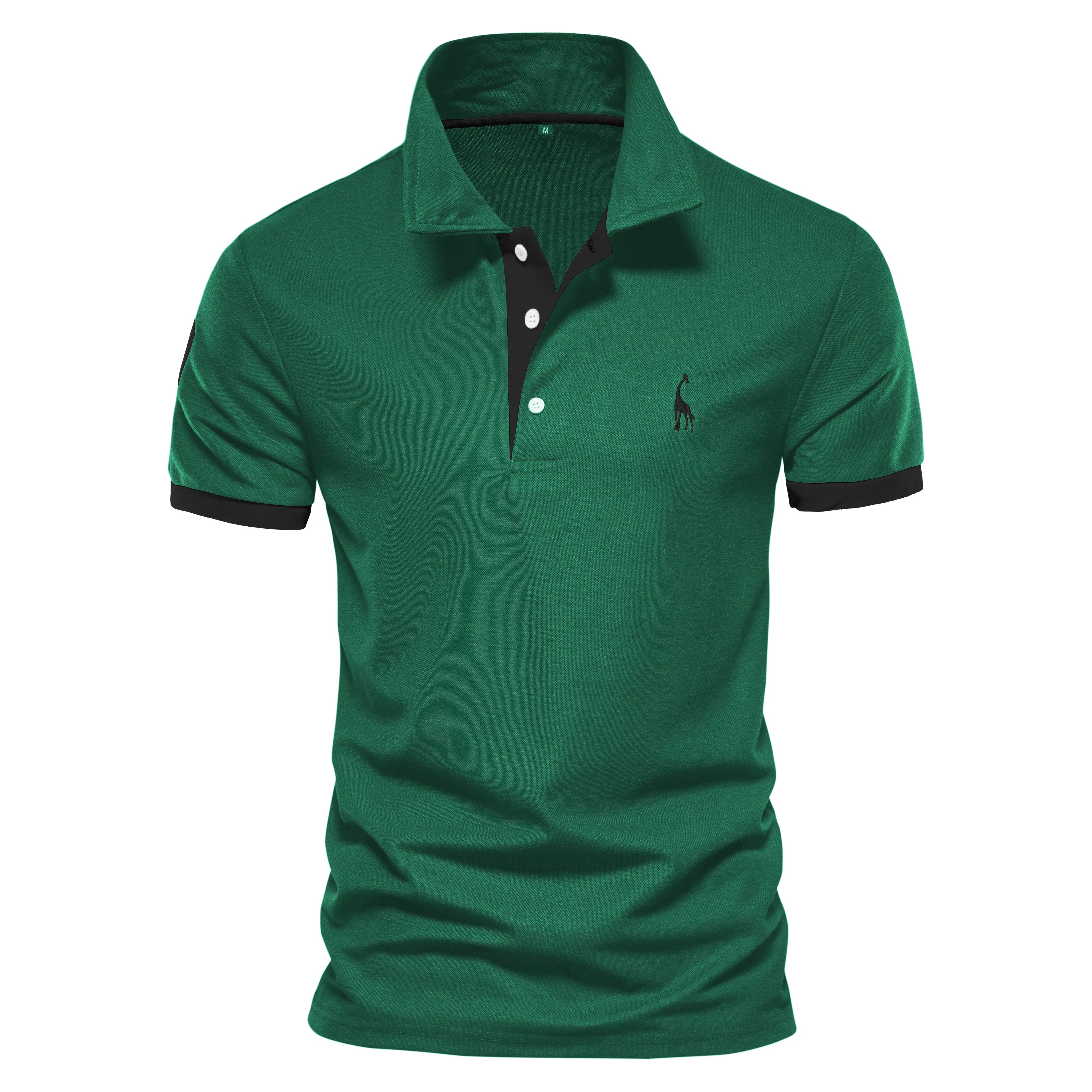 Polo de hombre manga corta bordado en contraste – estilo casual de verano antiencoje