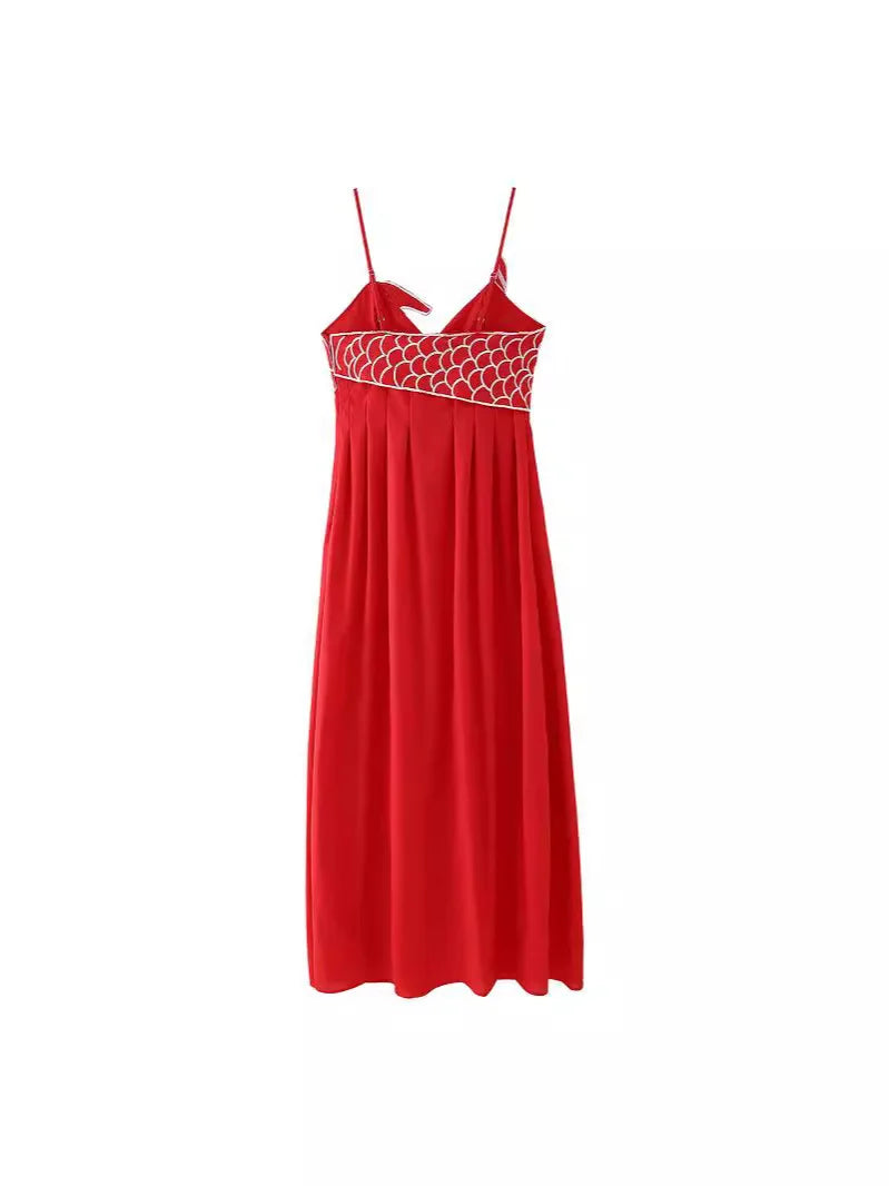 Vestido Largo Bordado Estilo Francés – Elegante, Fresco y Favorecedor de Verano ✨🌿
